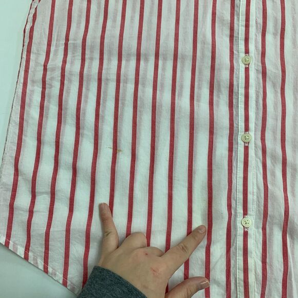 Gap Shirt Womens M Medium White Red Striped Short Sleeve Button Front Cotton - Picture 8 of 14